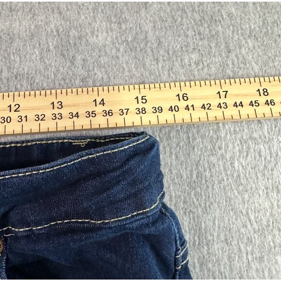 Bootcut Jeans Dark Wash Blue Womens L Mid Rise Stretch Denim 5-Pocket Slim Fit - Picture 10 of 10